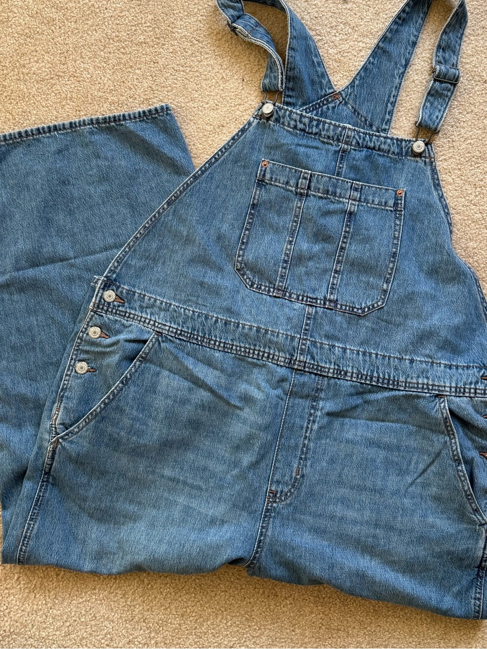 Old Navy Light Blue Wide-Leg Denim Overalls